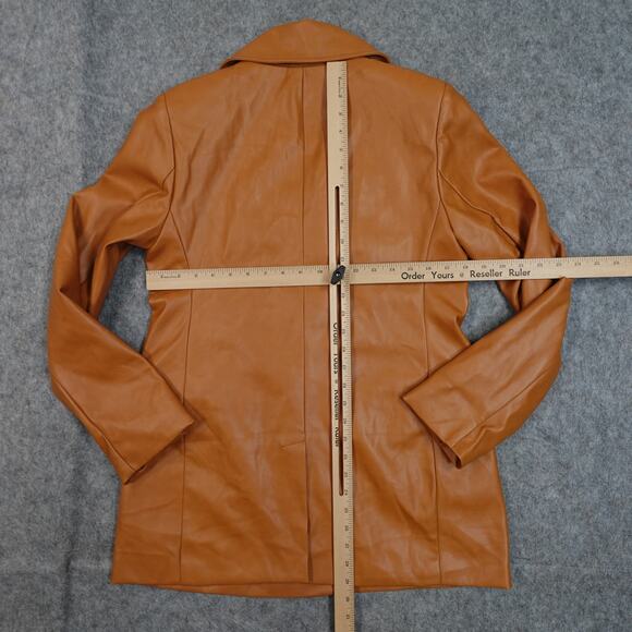 Avec Les Filles Jacket Womens Small Faux Leather Blazer Anthropologie Oversized - Picture 8 of 11